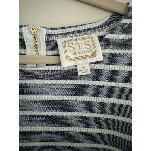 STS Sail to Sable Navy and White Jersey Shift Dress Size Medium - Picture 4 of 5